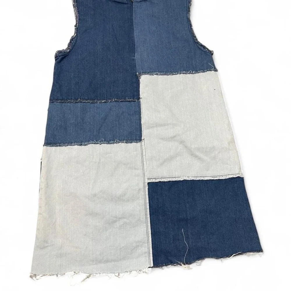 Nanette blue denim patchwork dress with distressed edges - Picture 5 of 6